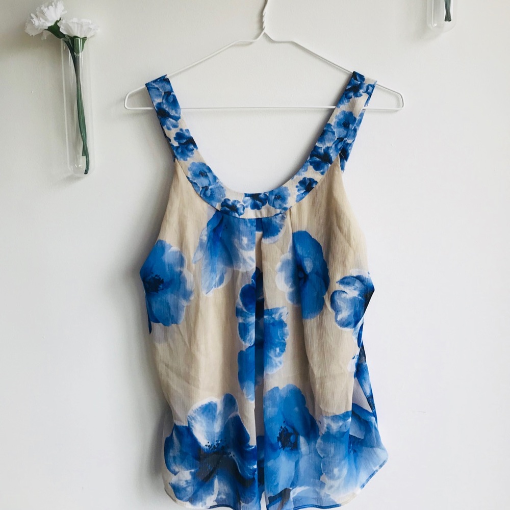 New York & Company | Blue Flowered Blouse